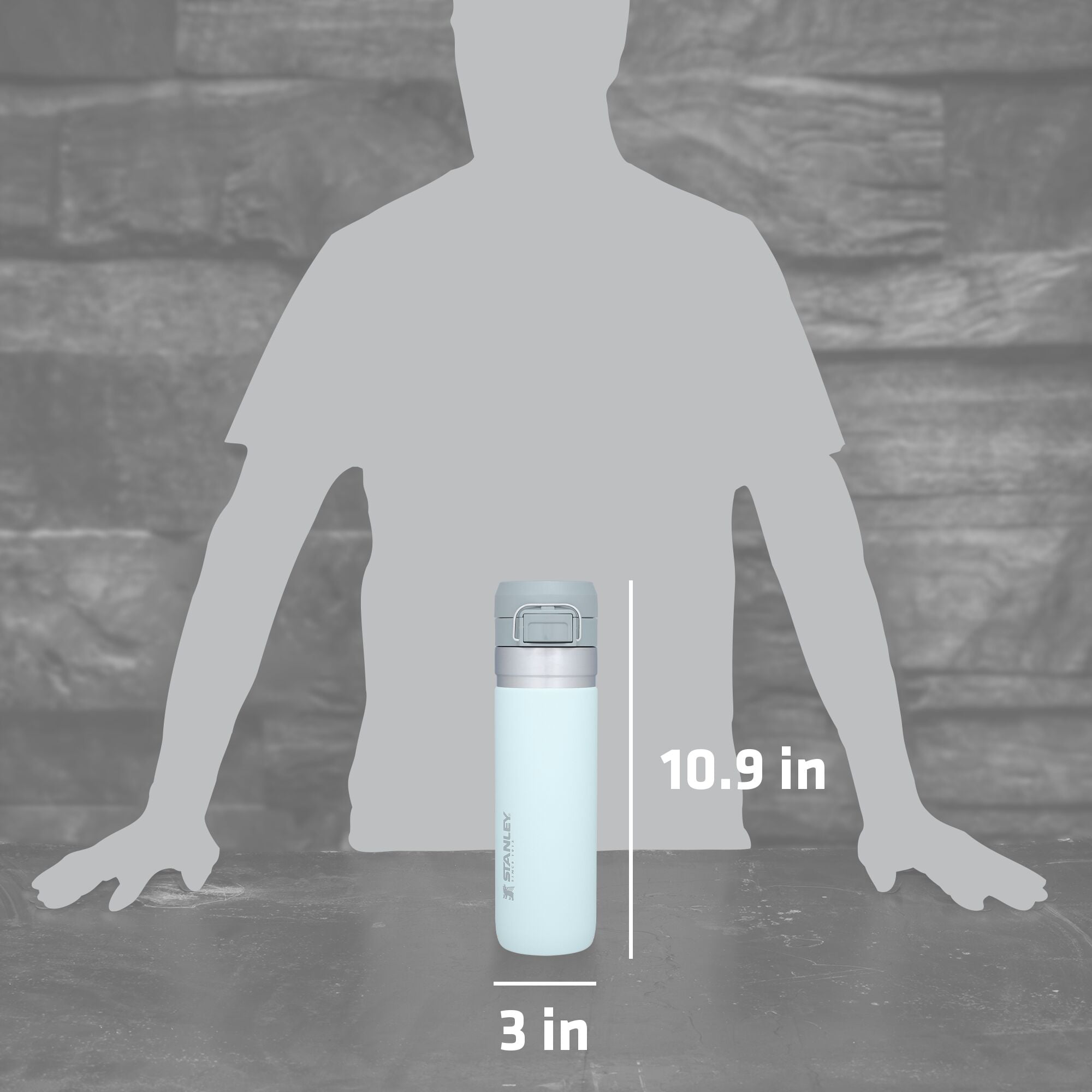  Stanley Quick Flip Stainless Steel Water Bottle .47L / 16OZ  Polar – Leakproof Metal Water Bottle Kids - Push Button Locking Lid -  BPA-Free Kids Thermos Water Bottle - Dishwasher Safe