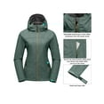 thumbnail image 6 of Little Donkey Andy Women's Softshell Jacket Hooded Windproof Fleece Lined Jackets, Water Repellent and Lightweight Gray Floral M, 6 of 8