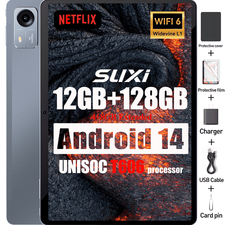 SUXI A3 Productivity Tablet | Google Play Pre-installed, Foldable Case, Cellular & Phone Function