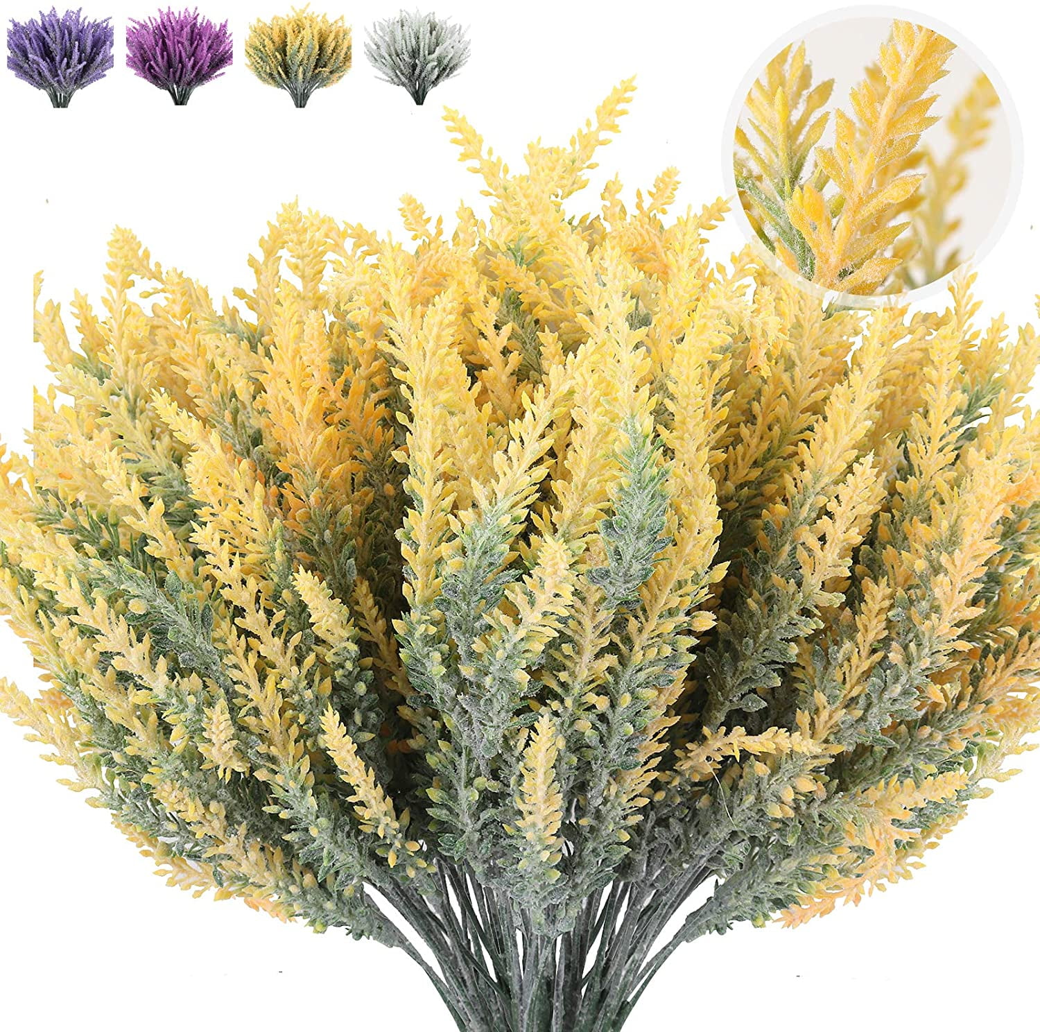 GRNSHTS Artificial Lavender Flowers 8pcs Fake Plants with Faux Plastic
