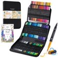 thumbnail image 1 of JusArt Markers for Adult Coloring Books No Bleeding, 80 Colors Coloring Markers with Dual Tips, Fine & Brush Pens with Ergonomic Triangle Grip & 33%, 1 of 8