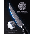 thumbnail image 4 of Aiheal Steak Knives Set of 8 with Beech Block, Stainless Steel Waved Pattern, Sharp Steak Knife, 4 of 6