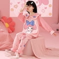 thumbnail image 4 of Pijama con cuello de muñeca Kawaii Sanrio para niña, ropa de dormir de algodón con bonito dibujo animado de Hello Kitty, Cinnamoroll Kuromi, regalo de Anime, 4 of 4