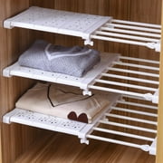 Adjustable Kitchen Wardrobe Storage Shelves Clothing Closet -F