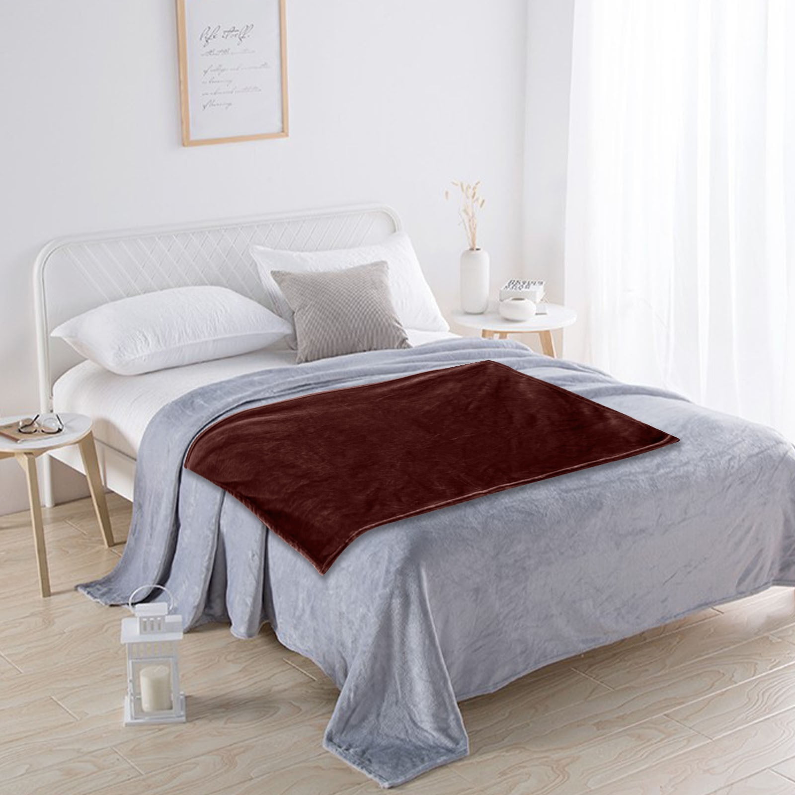 Fleece Blankets, Super Soft Flannel Fuzzy Blanket for Bed Couch, Luxury Cozy Plush Microfiber Blanket,70x78In