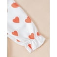 thumbnail image 3 of 6 Months Baby Girls Clothes 12 Months Girls 3PCS Solid Color Outfits Set Heart Print Infant Girls Long Sleeve Top Pants Set with Headband Orange, 3 of 7