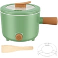 thumbnail image 2 of Electric Hot Pot with Handle 2 Gear Mini Hot Pot Cooker Non-Stick Electric Cooking Pot 1.8L/55oz Mini Hot Pot with Wooden Spatula Steam Rack Over Heating Boil Dry Protection for Noodles Porridge, 2 of 10