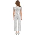 thumbnail image 4 of Aiihoo Kids Girls Metallic Disco Jazz Dance Outfit Tassels Cap Sleeves Sparkly Sequin Vest with Pants for Hippie Hip Hop Street Dancing Silver 12, 4 of 7