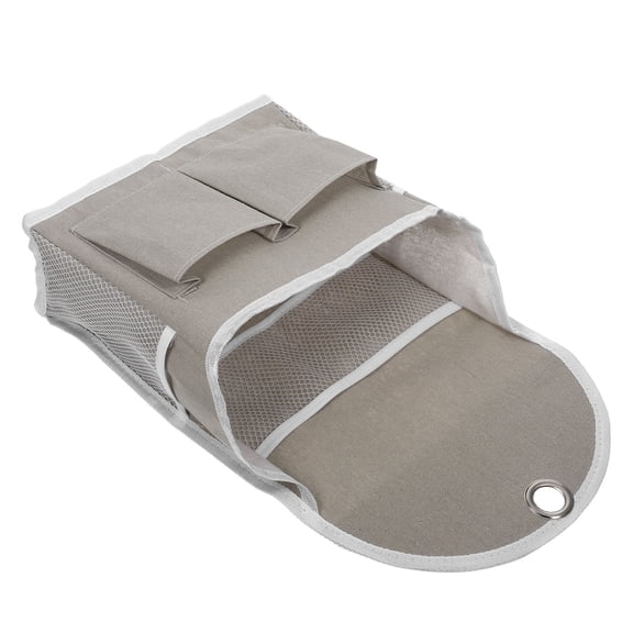 TABLZONE Hanging Storage Bag for Headboards Wall Organizer Grey Linen for Students 1Pack