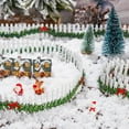 thumbnail image 6 of Christmas Garden Fence Wooden Decorative Miniature Fairy Picket Ornament Fence 2 Pieces 35 inch Miniature Accessories for Dollhouse Village Landscape Home Garden Plant - White Small, 6 of 7