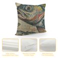 thumbnail image 4 of Qinduosi  Gone Fishing Pillow Cover Inch Retro Lakeside Decor Cushion Cover Oblong Pillowcase for Sofa Couch Linen  White, 4 of 5