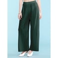 thumbnail image 4 of Made by Johnny Women's Pleated Wide Leg Pants with Elastic Waist Band L GREEN, 4 of 6
