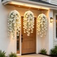 thumbnail image 6 of Leodye 1PCS Artificial Hanging Flowers, Realistic Faux Floral Wall Decor with Rattan for Indoor Home Scene Arrangement -29.52IN, 6 of 6
