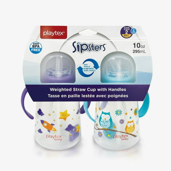 Playtex Baby® Weighted Straw Cup with Handles - 2pk, Easy Drink From!