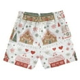 thumbnail image 7 of FORMRS Boys Swim Trunks Quick Dry Mesh Liner Boardshorts Sizes XS-XL, Red Nordic Christmas House, 7 of 7