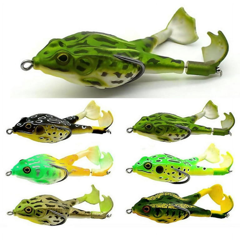Guardoinrt Rubber Frog Lures Soft Baits with Dual Hook Barb Lures Soft  Baits for Saltwater Freshwater Fishing Random Color random 5cm 1Set 