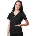 thumbnail image 1 of Core by Maevn Women's Y-Neck Mock Wrap Scrub Top, Solid, 1, 1 of 1