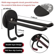 ULIBERMAGNET Double Layer Magnetic Hooks,Heavy Duty Magnetic Storage Hooks for Garden Tools,Shovel,Rope,Cable,Hose,Power Tool Organizer for Garages,Gardens,Workshop (2PACK/3.46INCH)