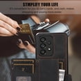thumbnail image 7 of Phone Case for Samsung Galaxy A53 5G, Stylish Wallet Cover with Credit Card Holder Crossbody Strap Magnetic Closure Kickstand PU Leather Drop Protective Phone Case for Samsung Galaxy A53 5G - Black, 7 of 7