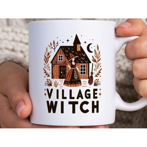 11oz Village Witch Coffee Mug, Withcy Mug, Spooky Mug, Enchangted Forest Tea Cup, Halloween Mug, Wiccan Gift, Moonlit Witchcraft Mug, Magic Mug