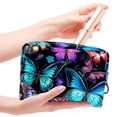 thumbnail image 4 of Flower Butterfly Waterproof Cosmetic Travel Pouch Bag Makeup Organizer Small Lightweight Large Capacity Printed Design for Ladies and Girls, 4 of 6