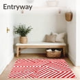 thumbnail image 3 of ODIKA 8'x10' Machine Washable Non-Slip Area Rug, Cane Stripe Festive Season Accent Duo High Traffic Rug, Red, 734286, 3 of 5