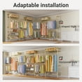 thumbnail image 3 of Timate L6 Corner Wall Mounted Closet System - Heavy Duty Industrial Pipe Garment Rack, Expandable Hanging Storage with Adjustable Shelves for Walk-in Closets, Bedroom & Wardrobe Organization,Gold, 3 of 6
