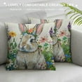 thumbnail image 3 of Qinduosi Easter Pillow Covers Set of Spring Cute Watercolor Pink Floral Meadow Easter Themed Decorative Throw Pillow Cases Outdoor Farmhouse Decoration for Sofa Couch Bed, 3 of 5