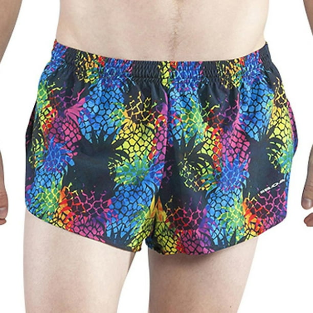 BOA BOA Men's Stretch 1" Elite Printed Split Running Shorts Walmart