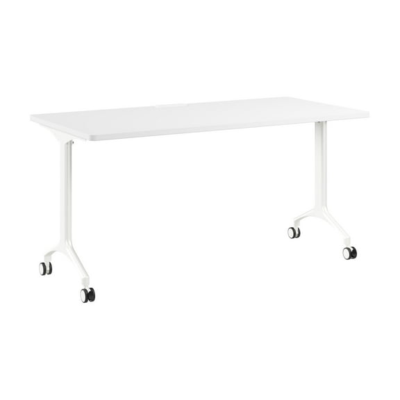 Synergy 60-inch Rectangle Modular Conference Table in White - Engineered Wood