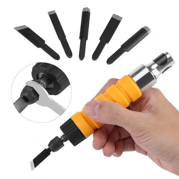 LHCER Electric Woodworking Carving Chisel Engraving Knife Tool with 5 Blades and 1 Wrench,Carving Chisel, Woodworking Carving Tool