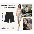 thumbnail image 3 of TEMOFON Women's Athletic Shorts Sweat Shorts for Women Drawstring Elastic Shorts with Pockets Casual Loose Shorts, 3 of 8