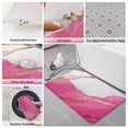 thumbnail image 6 of Pink Marble Bath Mat 3 Piece Bathroom Rug Set, Nature Marble Crack Yellow Lines Art Non Slip Bath Rug Contour Mat and Toilet Lid Cover, Absorbent Shower Mats Soft Bath Rugs and Mats Sets, 6 of 8