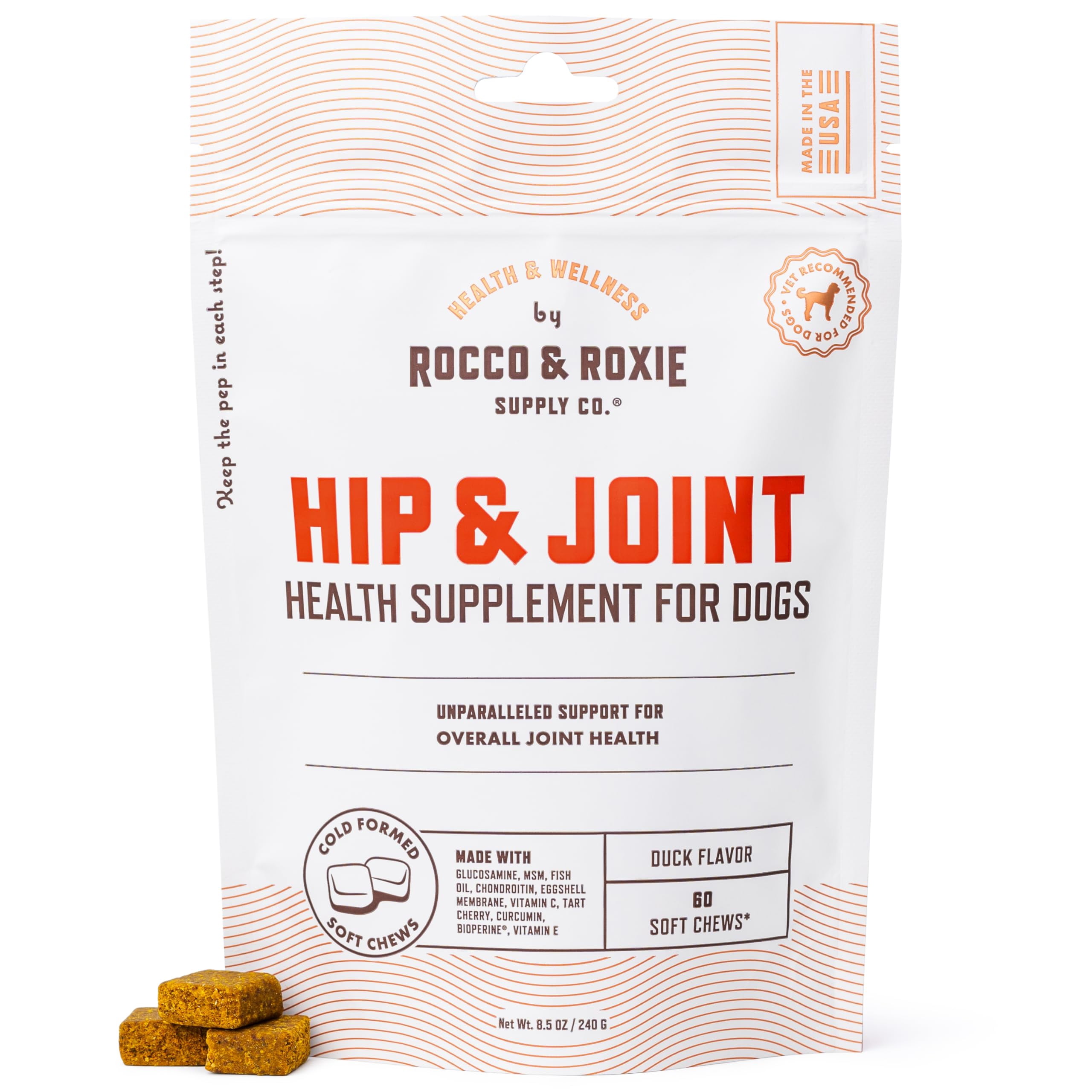 (5 pack) Rocco & Roxie Joint Supplement for Dogs, Glucosamine Hip and Joint Chews, Dog Joint Supplement Large & Small Breed, Senior Dog Vitamins to Support Mobility, Chondroitin, MSM, Health Supplies 60 ct