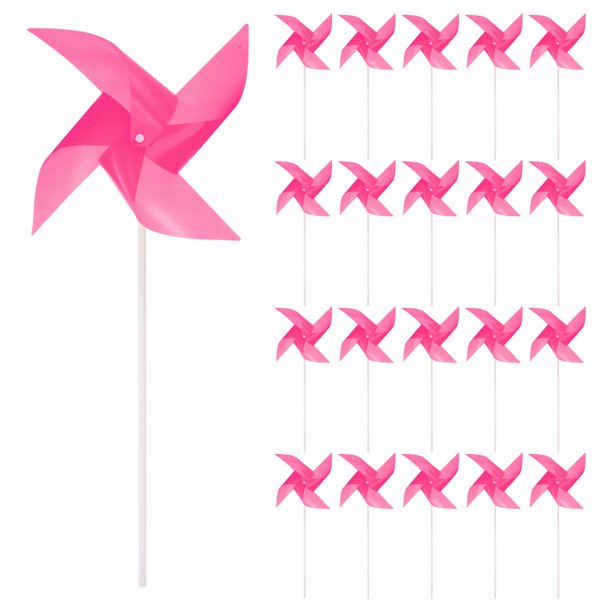 50pcs 15' x 7.5' Molinos de Viento Unique Bargains para el Jardín 4 Hojas Rosa