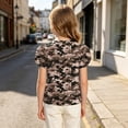thumbnail image 5 of ATOGUTA Summer Shirts For Girls Graphic Tees Short Sleeve Tshirts Crewneck Cute Summer Casual Basic Tops for Kids Teen Size 4T-15, Camouflage, 5 of 6