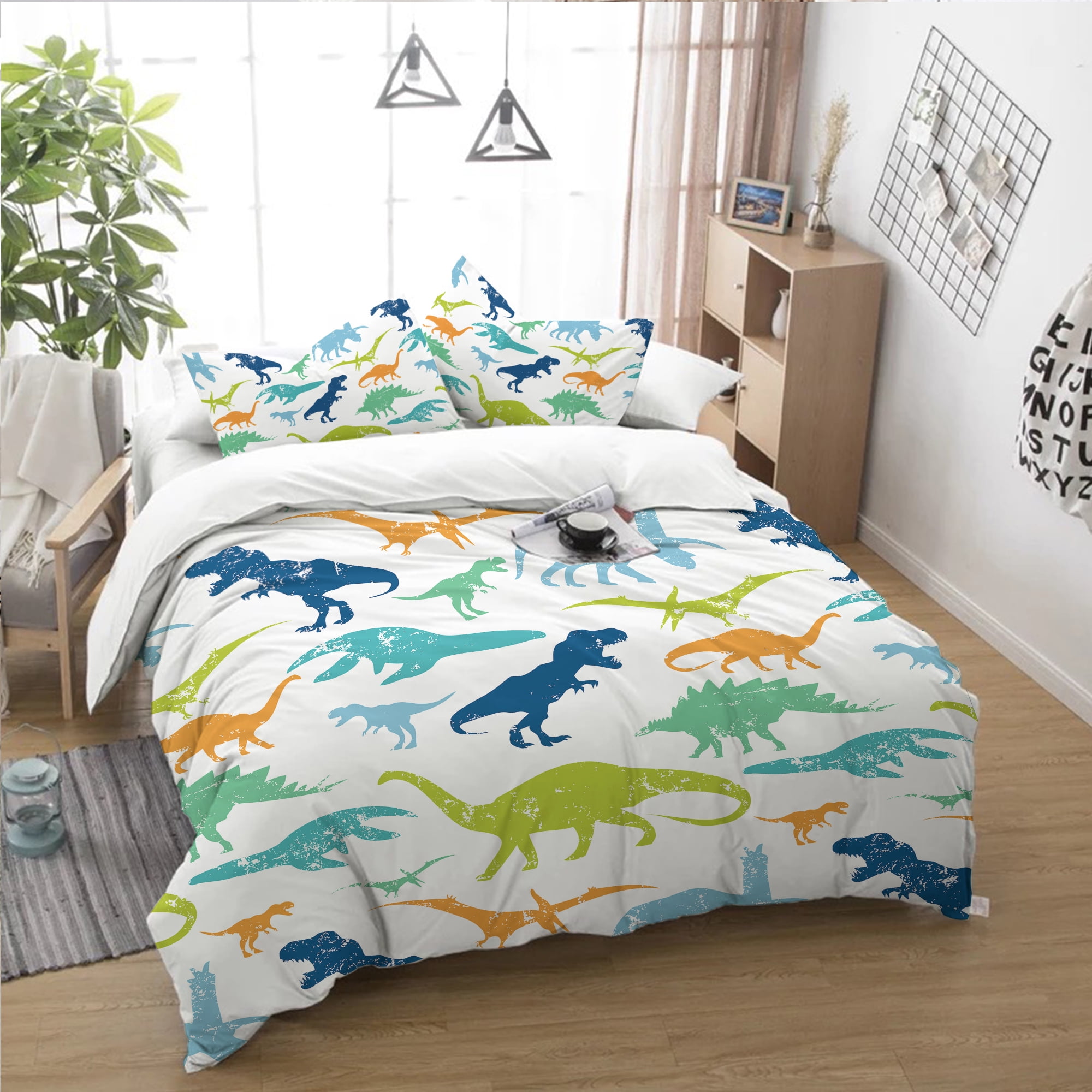 Details about   Five Piece Reversible Dinosaur Comforter Multicolor Bedding Set Twin  