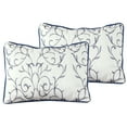 thumbnail image 3 of Marina Decoration Embroidered Stitching Coverlet Bedspread Ultra Soft Solid Bedding Summer Quilt Set with Quilted Sham, Navy Blue Branch Pattern, 3 of 7