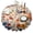 Pioneer Flower Floral-3, variant on Pioneer Flower Floral Print Pattern Round Tablecloth 60"x60",Wrinkle Wipeable Table Cloth for Kitchen Dining Room Picnic Patio Party