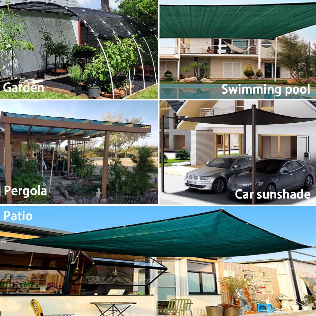 90% Green Shade Cloth 12ft x 14ft Heavy Duty Outdoor Mesh Tarp with Grommets, Sun Shade Canopy for Patio, Garden, Greenhouse, Chicken Coops, Plants Vegetables, Swimming Pool