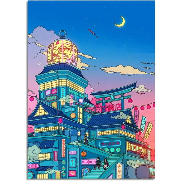 Anime Poster Japanese Anime Canvas Wall Art for Living Room Bedroom Aesthetic Decor Prints, 12x16.5inch,Unframed
