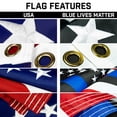 thumbnail image 3 of G128 Combo Pack: 20 Ft Telescoping Aluminum Flagpole (Silver) & American and Blue Lives Matter Flags 3x5 Ft, Both ToughWeave Series Embroidered Polyester | Pole with Flags Included, 3 of 9