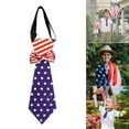 thumbnail image 2 of Striped Star Small Tie Pretied Adjusted Necktie Neckwear for Independence Day, 2 of 16