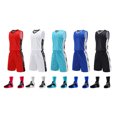 thumbnail image 4 of Camisetas de baloncesto para hombres y niños, conjunto de entrenamiento personalizado, talla grande, camiseta y pantalones cortos transpirables de secado rápido, logotipo con nombre, número y patrocin, 4 of 5