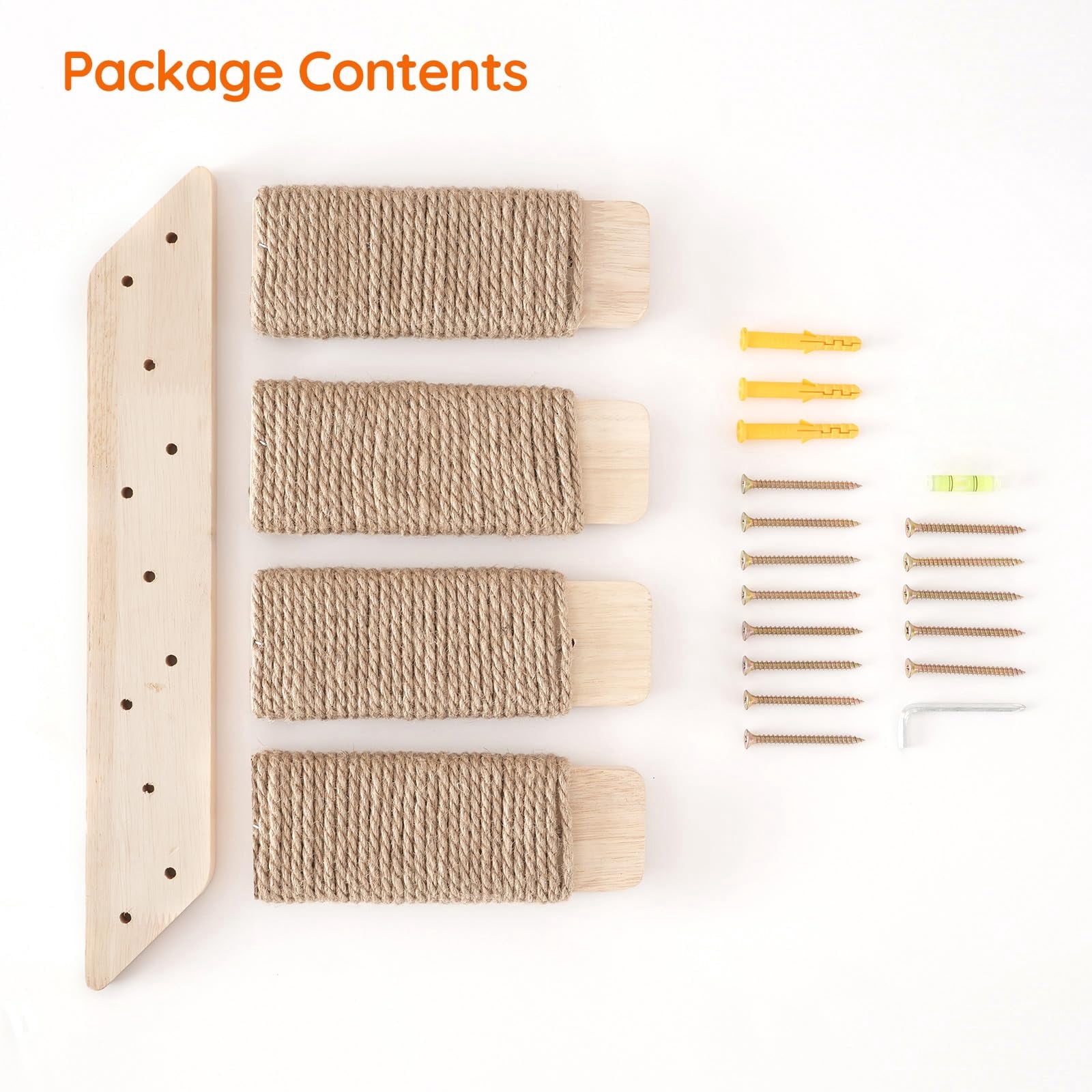 Cat Wall Shelves Set Of 2  Wood Mounted 4-level Steps Climber Furniture Climbing With Jute For Perches And Platforms Nl42cs03
