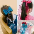 thumbnail image 4 of VONKY Children Cute Ribbon Lace Bow Hair Clips Pure Color Ribbon Braided Hairpin for Daily Light pink, 4 of 8
