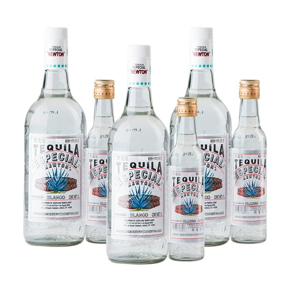 Tripack Tequila Especial Newton Blanco 1l Con Pacha 200ml Blanco