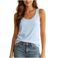 thumbnail image 3 of Asxite Womens Pajamas Casual Loose Breathable Sleeveless Crew Neck Solid Sleep Shirt, 3 of 7