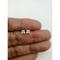 thumbnail image 4 of Princess Cut Moissanite Solitaire Women's Stud Earrings 14K White Gold Plated Pack of 4, 4 of 5