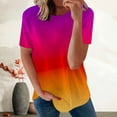 thumbnail image 2 of IROINNID Womens T-Shirt Summer Leisure Print Round-Neck Short Sleeve Casual Blouse Under 10$, 2 of 5